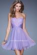 Picture of: Lace and Chiffon Prom Dress with Shimmery Lace Detail in Purple, Style: 20574, Detail Picture 2