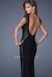 Picture of: Long Evening Dress with Cap Sleeves and Open Back in Black, Style: 20579, Back Picture