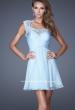 Picture of: Short Chiffon Prom Dress with Criss Cross Bodice in Blue, Style: 20581, Main Picture