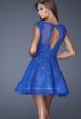 Picture of: Tulle and Lace Cocktail Dress with Polka Dot Detail in Blue, Style: 20591, Back Picture