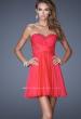 Picture of: Criss Cross Bodice Long Prom Dress with Lace in Pink, Style: 20632, Main Picture