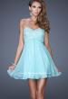 Picture of: Open Back Strapless Long Prom Gown with Lace Bodice in Blue, Style: 20633, Main Picture