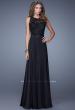 Picture of: Halter Jeweled Lace Chiffon Long Prom Dress in Black, Style: 20638, Detail Picture 1