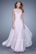 Picture of: Halter Jeweled Lace Chiffon Long Prom Dress in Pink, Style: 20638, Detail Picture 3