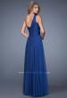 Picture of: Long One Shoulder Prom Gown with Criss Cross Bodice in Blue, Style: 20639, Back Picture