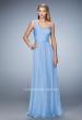 Picture of: Long One Shoulder Prom Gown with Criss Cross Bodice in Blue, Style: 20639, Detail Picture 2
