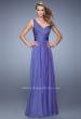 Picture of: Long One Shoulder Prom Gown with Criss Cross Bodice in Purple, Style: 20639, Detail Picture 4