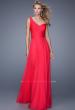 Picture of: Long One Shoulder Prom Gown with Criss Cross Bodice in Pink, Style: 20639, Detail Picture 6