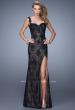 Picture of: Low V Back Sleeveless Lace Long Prom Gown in Black, Style: 20641, Main Picture