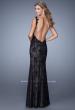 Picture of: Low V Back Sleeveless Lace Long Prom Gown in Black, Style: 20641, Back Picture