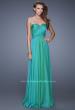 Picture of: Chiffon Gown with Criss Cross Ruched Bodice and Beads in Green, Style: 20658, Detail Picture 2