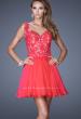 Picture of: Lace Bodice Sweetheart Neck Chiffon Prom Gown in Orange, Style: 20672, Main Picture