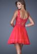Picture of: Lace Bodice Sweetheart Neck Chiffon Prom Gown in Orange, Style: 20672, Back Picture