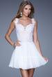 Picture of: Lace Bodice Sweetheart Neck Chiffon Prom Gown in White, Style: 20672, Detail Picture 2