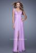 Picture of: Embellished Chiffon Gown with Beaded Lace Straps in Purple, Style: 20694, Main Picture