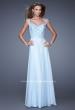 Picture of: Beaded Lace Sweetheart Prom Dress with Sheer Straps in Blue, Style: 20701, Main Picture