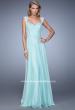 Picture of: Beaded Lace Sweetheart Prom Dress with Sheer Straps in Blue in Blue, Style: 20701, Detail Picture 8