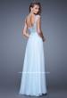 Picture of: Beaded Lace Sweetheart Prom Dress with Sheer Straps in Blue, Style: 20701, Back Picture