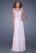 Picture of: Beaded Lace Sweetheart Prom Dress with Sheer Straps in Pink, Style: 20701, Detail Picture 3