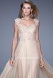 Picture of: Beaded Lace Sweetheart Prom Dress with Sheer Straps in Nude, Style: 20701, Detail Picture 5