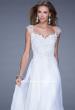Picture of: Beaded Lace Sweetheart Prom Dress with Sheer Straps in White, Style: 20701, Detail Picture 7