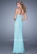 Picture of: Pearl Encrusted Beaded Lace Long Prom Gown in Aqua, Style: 20705, Back Picture