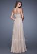 Picture of: Vintage Inspired Strapless Prom Dress with Embellishments in Nude, Style: 20708, Back Picture