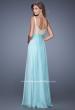 Picture of: Long Chiffon Prom Gown with Sweetheart Neckline in Aqua, Style: 20709, Back Picture