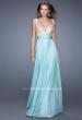 Picture of: Long Chiffon Prom Gown with Sweetheart Neckline in Aqua, Style: 20709, Detail Picture 1
