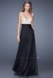 Picture of: Long Chiffon Prom Gown with Sweetheart Neckline in Black, Style: 20709, Detail Picture 2