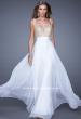 Picture of: Long Chiffon Prom Gown with Sweetheart Neckline in White, Style: 20709, Detail Picture 5