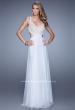 Picture of: Sparkling Lace Bodice Chiffon Long Prom Dress in White, Style: 20710, Detail Picture 3