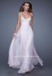 Picture of: Spaghetti Strap Rhinestone and Pearl Prom Dress in Pink, Style: 20717, Main Picture