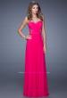Picture of: Strapless Jersey Prom Dress with Criss Cross Gathers in Pink, Style: 20718, Main Picture