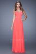 Picture of: Strapless Jersey Prom Dress with Criss Cross Gathers in Orange, Style: 20718, Detail Picture 1