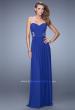 Picture of: Strapless Jersey Prom Dress with Criss Cross Gathers in Navy, Style: 20718, Detail Picture 3