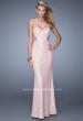 Picture of: Beaded Lace Gown with Illusion Net Detailing in Pink, Style: 20720, Detail Picture 1