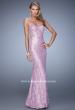 Picture of: Beaded Lace Gown with Illusion Net Detailing in Purple, Style: 20720, Detail Picture 3