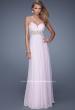 Picture of: Sheer Pearl Encrusted Strapless Dress with Embroidery in Pink, Style: 20727, Main Picture