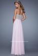 Picture of: Sheer Pearl Encrusted Strapless Dress with Embroidery in Pink, Style: 20727, Back Picture