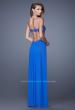 Picture of: Jewel Lace Bodice Long Net Jersey Prom Dress in Blue, Style: 20733, Back Picture