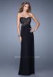 Picture of: Jewel Lace Bodice Long Net Jersey Prom Dress in Black, Style: 20733, Detail Picture 2