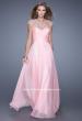 Picture of: Cap Sleeve Long Prom Dress with Sheer High Neckline in Pink, Style: 20739, Detail Picture 1