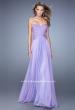 Picture of: Chiffon Strapless Dress with Gathering and Beaded Lace in Purple, Style: 20762, Detail Picture 2