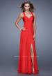 Picture of: Chiffon Prom Gown with Gathered Knot Detail in Red, Style: 20774, Main Picture