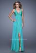Picture of: Chiffon Prom Gown with Gathered Knot Detail in Green, Style: 20774, Detail Picture 1