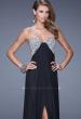 Picture of: Strapless Chiffon Dress with Embellished Back Straps in Black, Style: 20784, Detail Picture 6