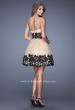 Picture of: Sweetheart Neck Tulle Cocktail Dress with Pleated Bodice in Nude, Style: 20790, Back Picture