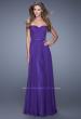 Picture of: Long Strapless Gown with Pleated Bodice and Belt in Purple, Style: 20808, Detail Picture 4