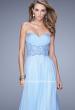 Picture of: Strapless Chiffon Dress with Sweetheart Neck and Ruching in Blue, Style: 20815, Detail Picture 4